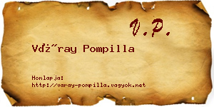 Váray Pompilla névjegykártya